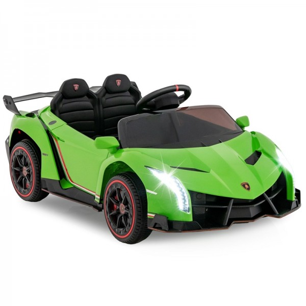Vaikiškas elektrinis Lamborghini automobilis su nuotolinio valdymo pultu, LED žibintais, garso signalu ir muzika